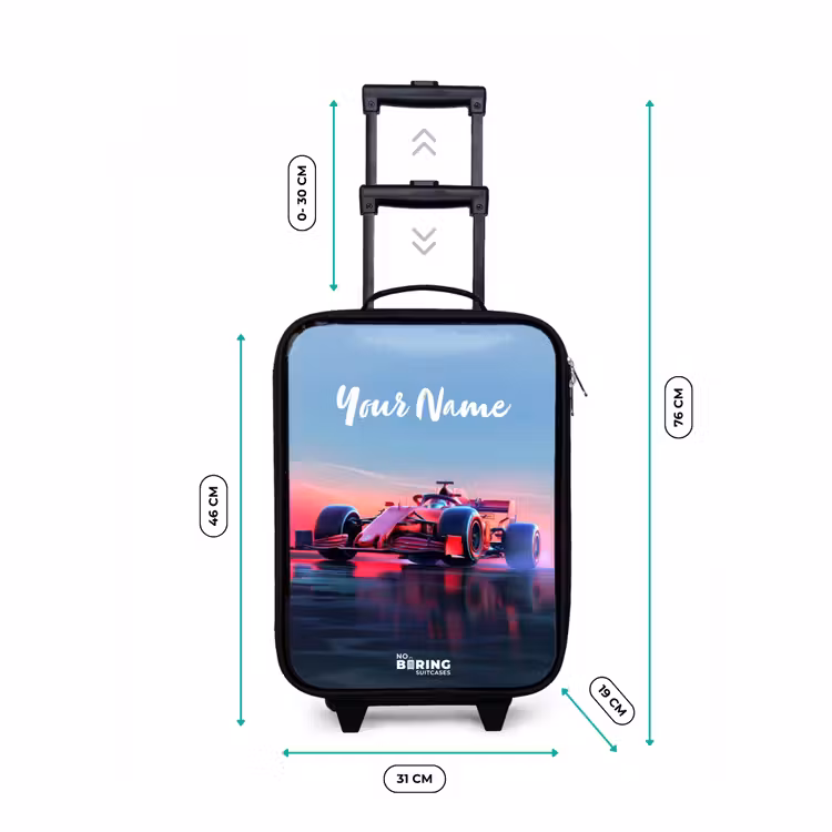 Rode racer Kinderkoffer - Zwart klein -productfoto_formaten