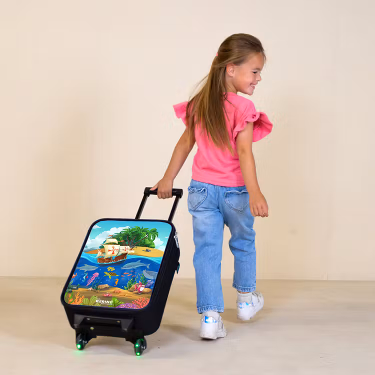 Zeilschip op de oceaan Kinderkoffer - Zwart klein -sfeer1