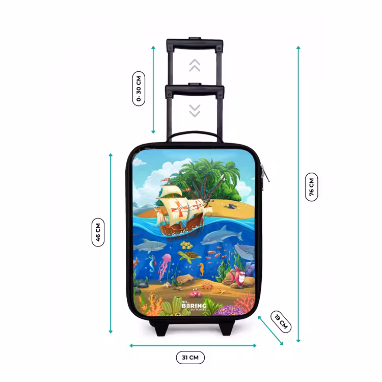 Zeilschip op de oceaan Kinderkoffer - Zwart klein -productfoto_formaten