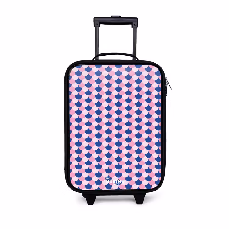 Schubben - Patroon - Blauw - Roze Kinderkoffer - Zwart klein -3d