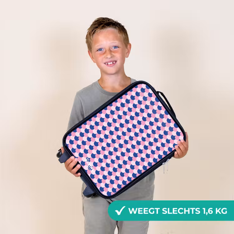 Schubben - Patroon - Blauw - Roze Kinderkoffer - Zwart klein -sfeer4_NL