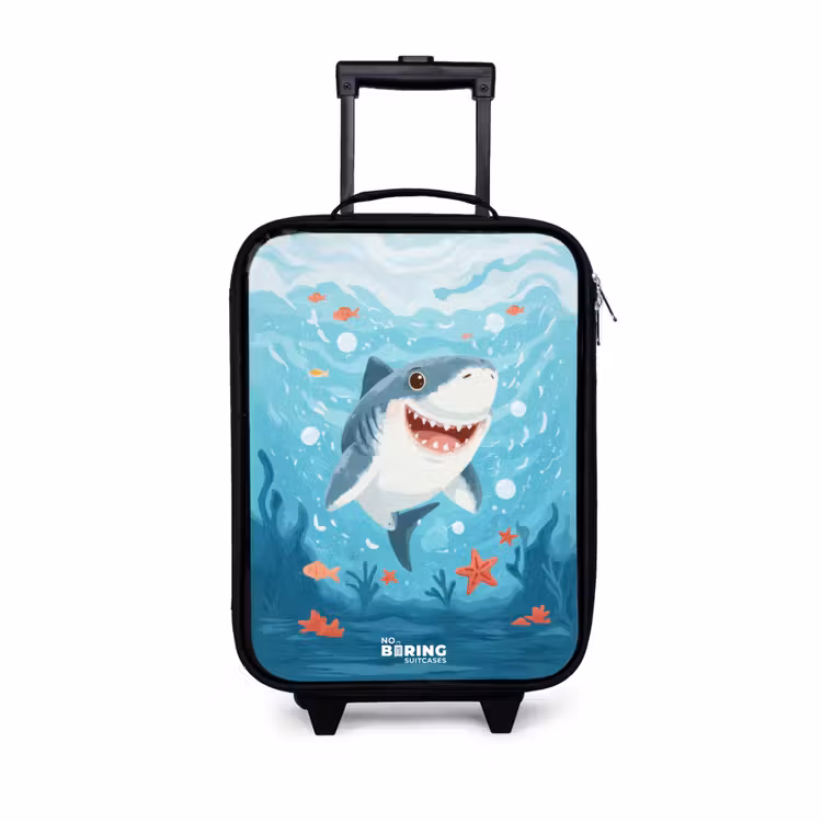 Haai - Water - Zee Kinderkoffer - Zwart klein -3d