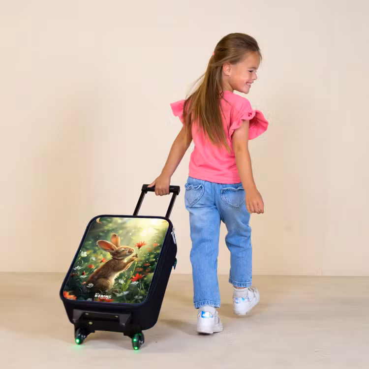 Kasper konijn Kinderkoffer - Zwart klein -sfeer1