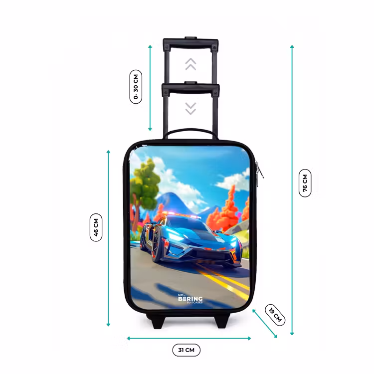 Sirene speedcar Kinderkoffer - Zwart klein -productfoto_formaten