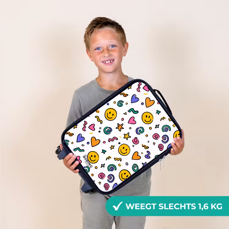 Smiley - Hartje - Ster Kinderkoffer - Zwart klein -sfeer4_NL