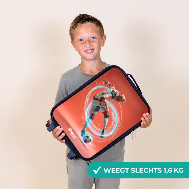 Voetbal - Jongen - Rood - Lichtcirkel Kinderkoffer - Zwart klein -sfeer4_NL