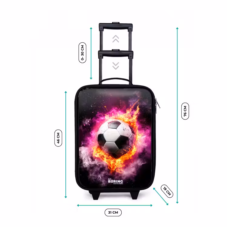 Voetbal in roze vuur explosie Kinderkoffer - Zwart klein -productfoto_formaten