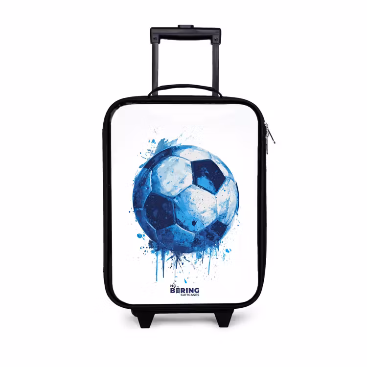 Voetbal - Inktspatten - Blauw - Bal Kinderkoffer - Zwart klein -3d