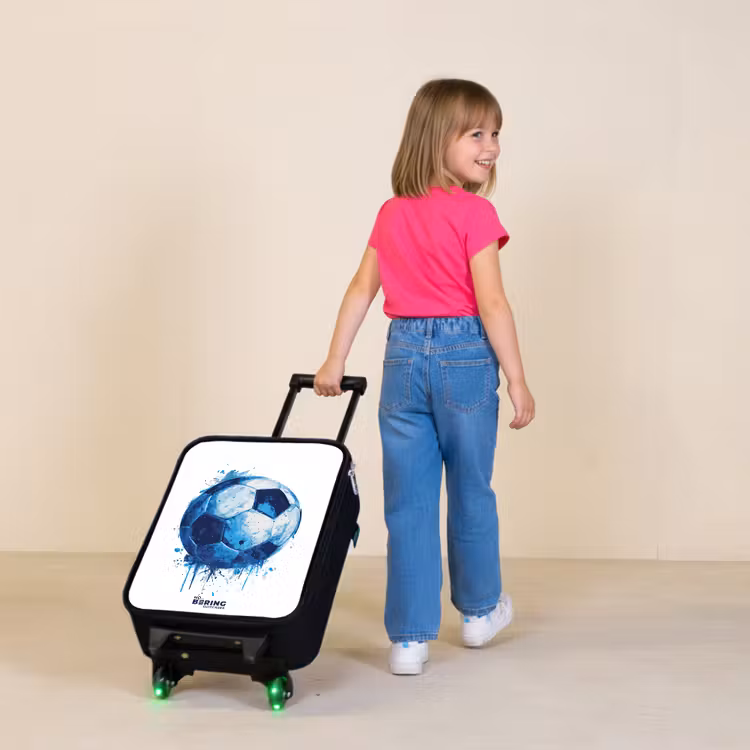 Voetbal - Inktspatten - Blauw - Bal Kinderkoffer - Zwart klein -sfeer1