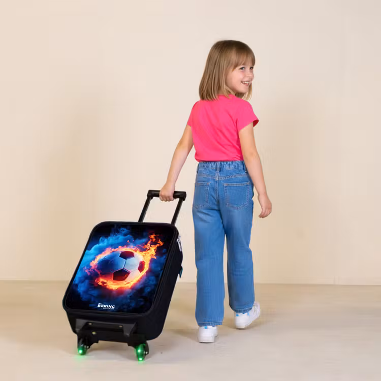 Voetbal in vuur en ijs Kinderkoffer - Zwart klein -sfeer1