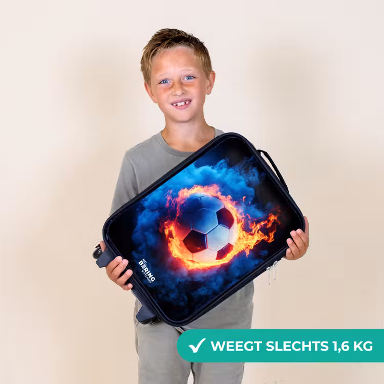 Voetbal in vuur en ijs Kinderkoffer - Zwart klein -sfeer4_NL
