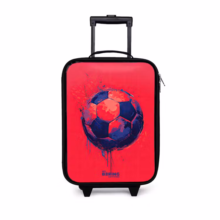 Voetbal - Verf - Blauw - Rood Kinderkoffer - Zwart klein -3d