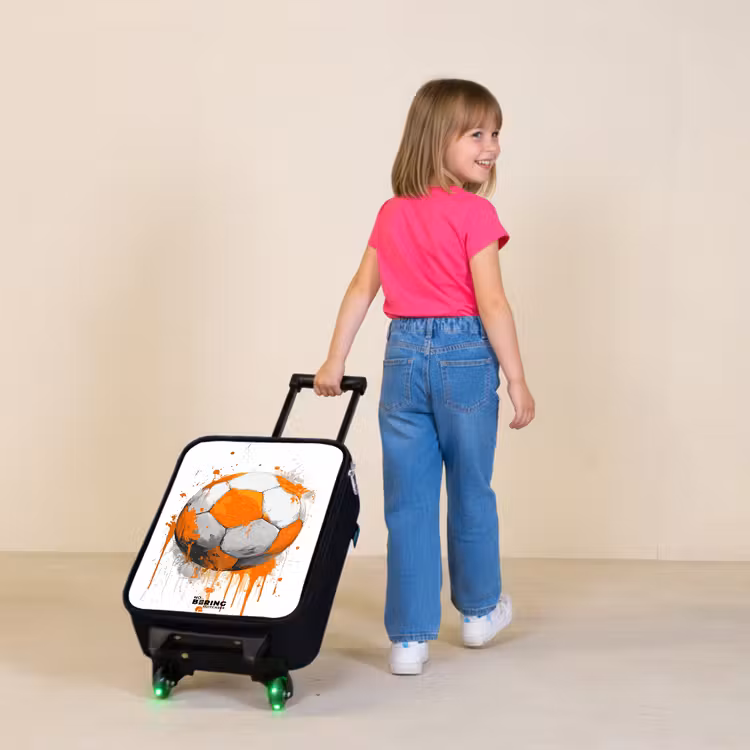 Voetbal - Verf - Oranje Kinderkoffer - Zwart klein -sfeer1