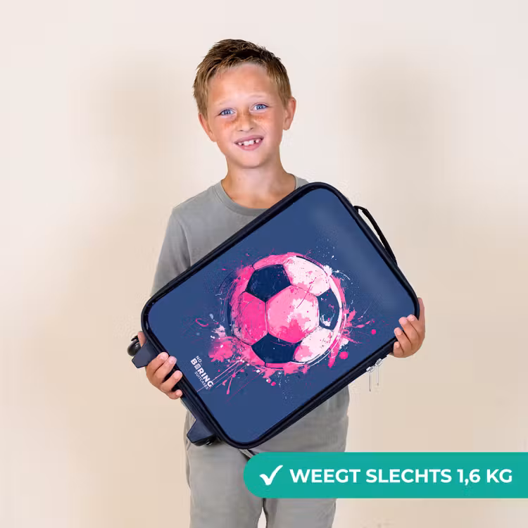 Voetbal -  Verf - Roze - Blauw Kinderkoffer - Zwart klein -sfeer4_NL