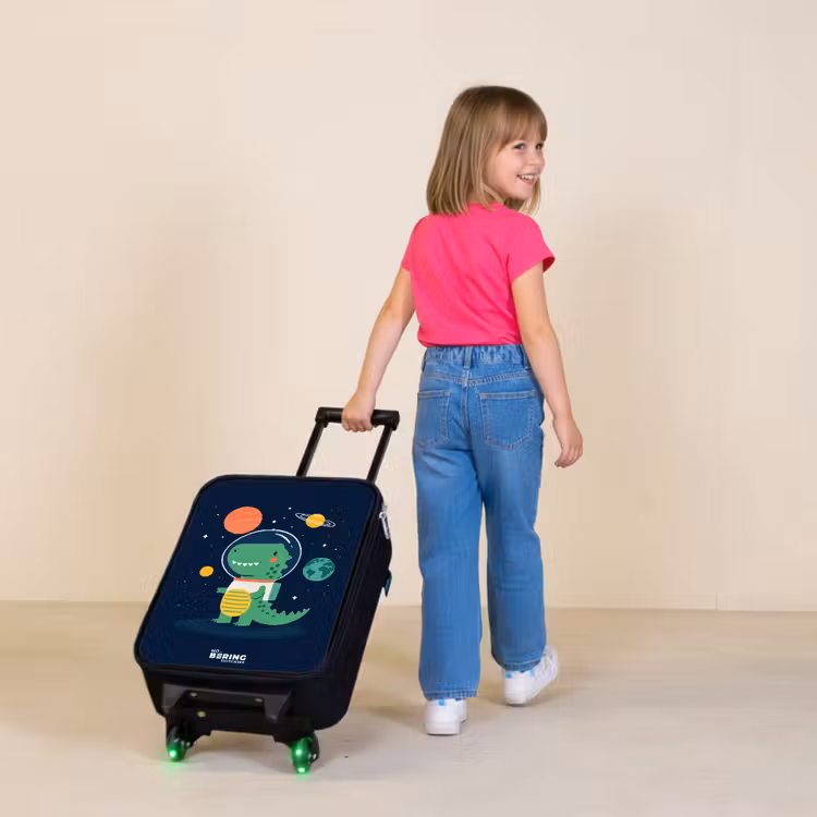 Ruimte - Dino - Planeten - Sterren Kinderkoffer - Zwart klein -sfeer1