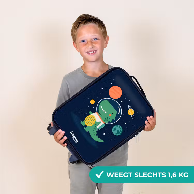 Ruimte - Dino - Planeten - Sterren Kinderkoffer - Zwart klein -sfeer4_NL