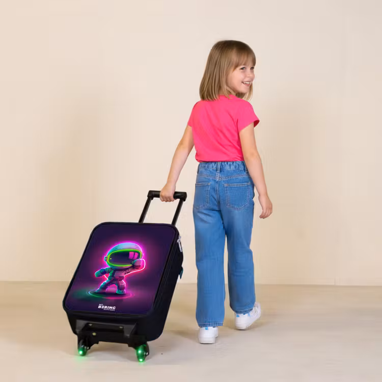 Space karate neon Kinderkoffer - Zwart klein -sfeer1