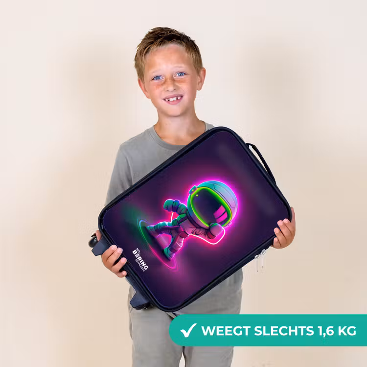 Space karate neon Kinderkoffer - Zwart klein -sfeer4_NL