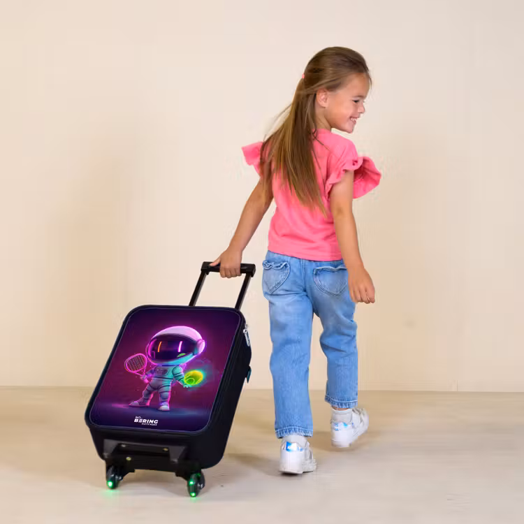 Space tennis Kinderkoffer - Zwart klein -sfeer1