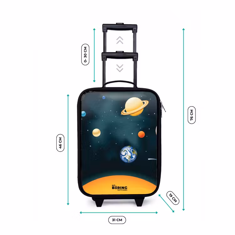 Ruimte met planeten Kinderkoffer - Zwart klein -productfoto_formaten