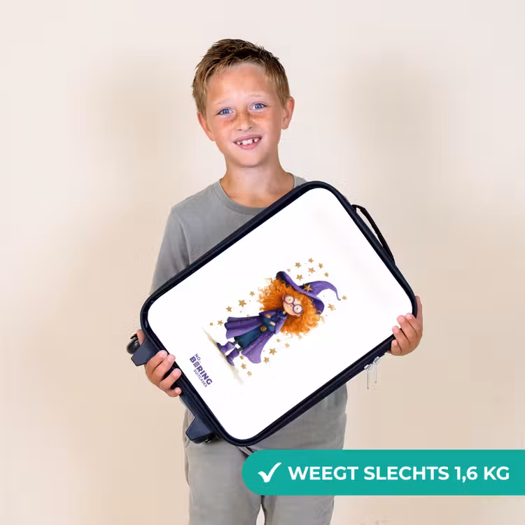 Sterrenmagie met krullen Kinderkoffer - Zwart klein -sfeer4_NL