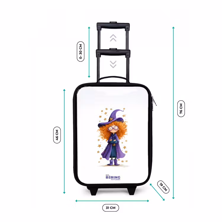 Sterrenmagie met krullen Kinderkoffer - Zwart klein -productfoto_formaten