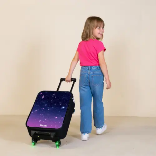 Sterren - Galaxy - Blauw - Roze Kinderkoffer - Zwart klein -sfeer1
