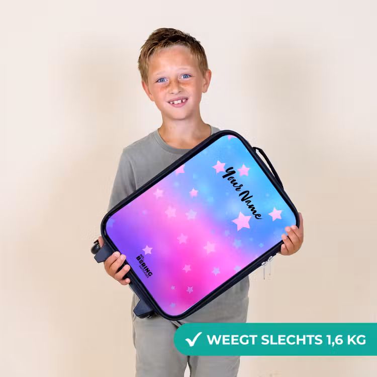 Sterren - Roze - Blauw Kinderkoffer - Zwart klein -sfeer4_NL