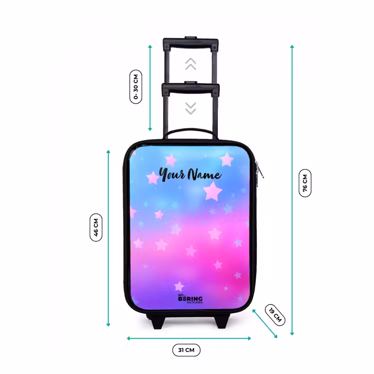 Sterren - Roze - Blauw Kinderkoffer - Zwart klein -productfoto_formaten