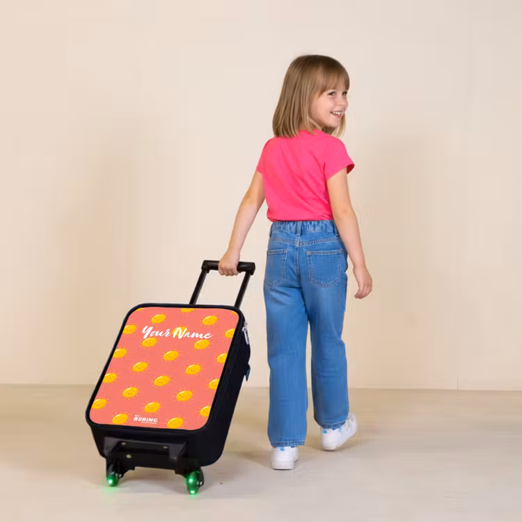 Sunny situation koraal Kinderkoffer - Zwart klein -sfeer1
