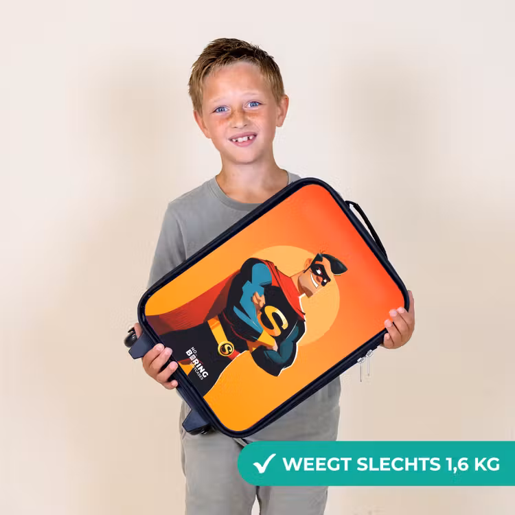 Sunny superhero Kinderkoffer - Zwart klein -sfeer4_NL