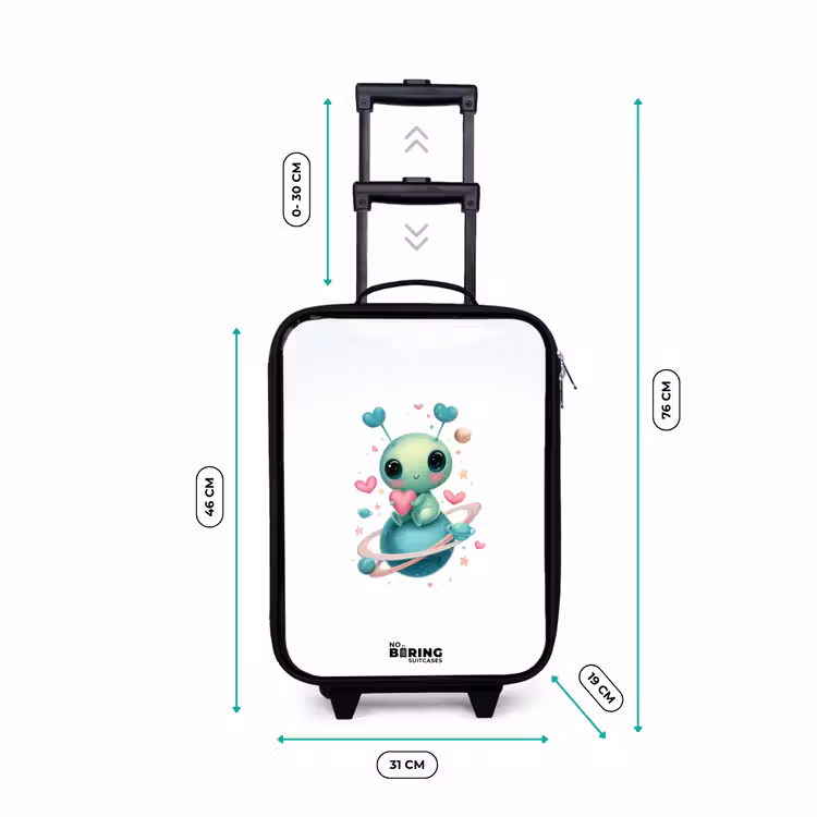 Lief buitenaards wezentje met hartje Kinderkoffer - Zwart klein -productfoto_formaten