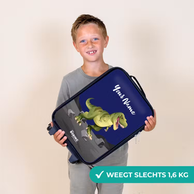 Tjibbe T-Rex Kinderkoffer - Zwart klein -sfeer4_NL