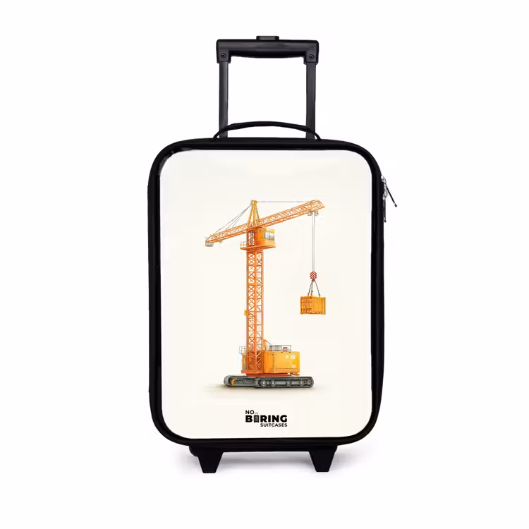 Torenkraan - Getekend - Oranje Kinderkoffer - Zwart klein -3d