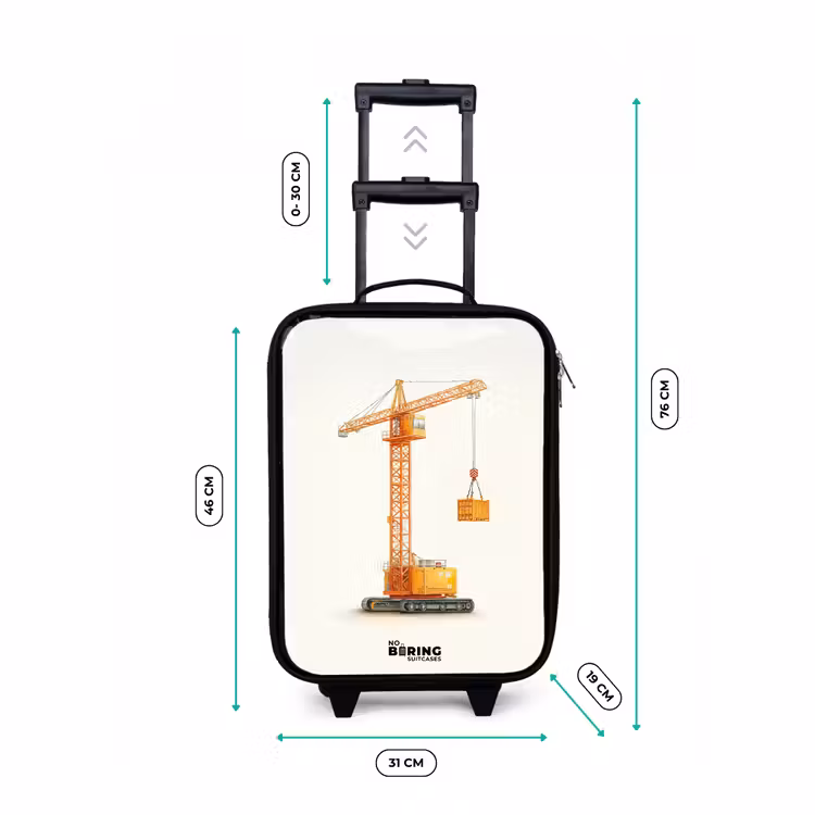 Torenkraan - Getekend - Oranje Kinderkoffer - Zwart klein -productfoto_formaten