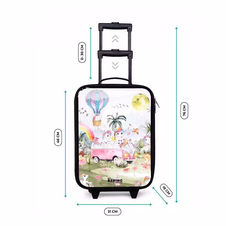 Eenhoorn safari Kinderkoffer - Zwart klein -productfoto_formaten