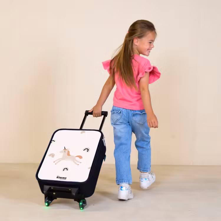 Eenhoorn met oranje manen Kinderkoffer - Zwart klein -sfeer1