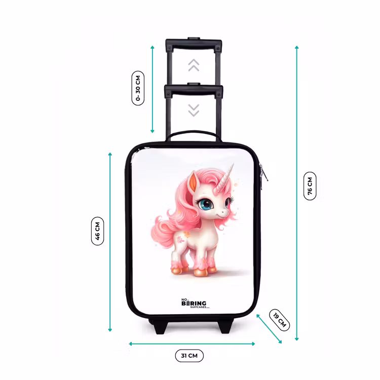 Eenhoorn met roze manen Kinderkoffer - Zwart klein -productfoto_formaten