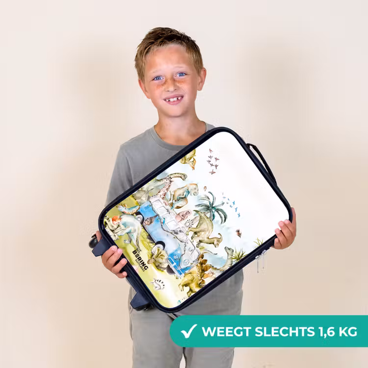 Busje met dino's Kinderkoffer - Zwart klein -sfeer4_NL