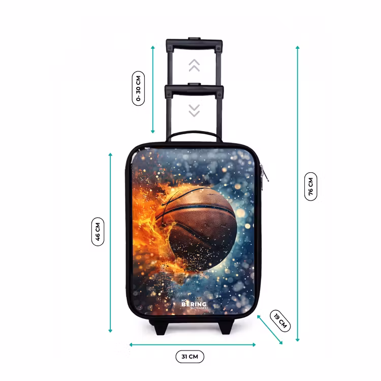 Bruisende basketbal Kinderkoffer - Zwart klein -productfoto_formaten