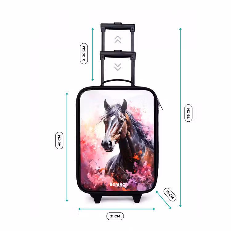Aquarel paard in kleurexplosie Kinderkoffer - Zwart klein -productfoto_formaten