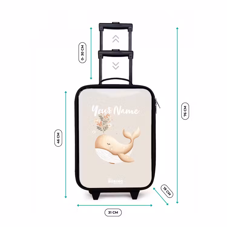 Walvis in pastel beige kleuren Kinderkoffer - Zwart klein -productfoto_formaten
