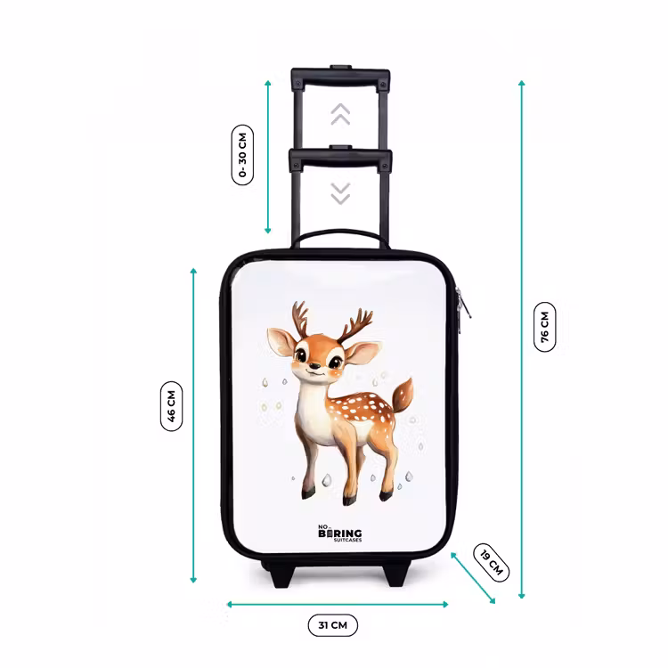 Jong hertje met gewei en witte stippen Kinderkoffer - Zwart klein -productfoto_formaten