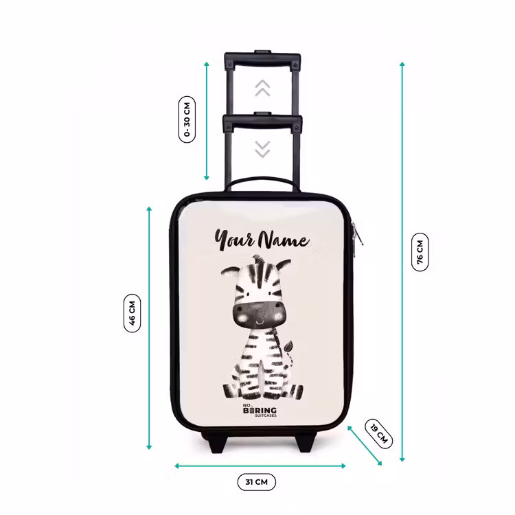 Zoë Zebra Kinderkoffer - Zwart klein -productfoto_formaten