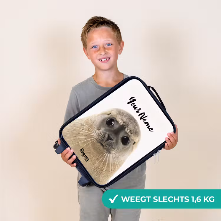 Zyon Zeehond Kinderkoffer - Zwart klein -sfeer4_NL