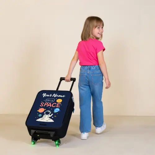 Astronaut - Quote - Planeten - Sterren Kinderkoffer - Zwart klein -sfeer1