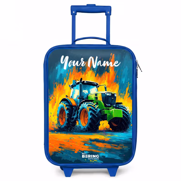 Abstract - Tractor - Groen Kinderkoffer - Blauw klein -3d