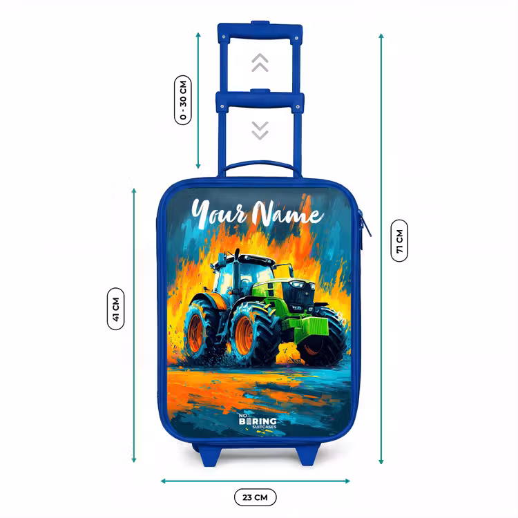 Abstract - Tractor - Groen Kinderkoffer - Blauw klein -productfoto_formaten