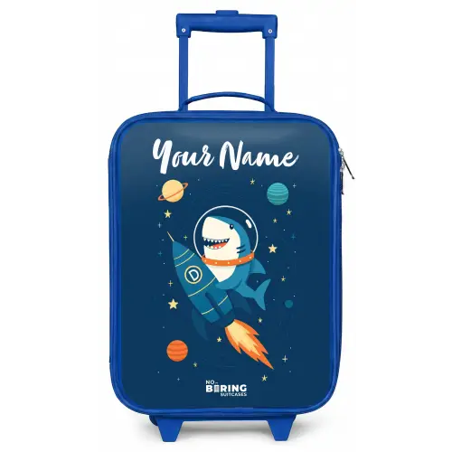 Dier - Ruimte - Planeet - Raket Kinderkoffer - Blauw klein -zz3dotto