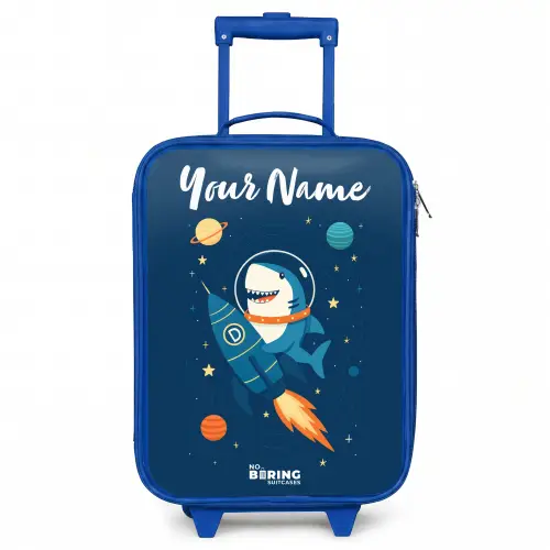 Dier - Ruimte - Planeet - Raket Kinderkoffer - Blauw klein -3d